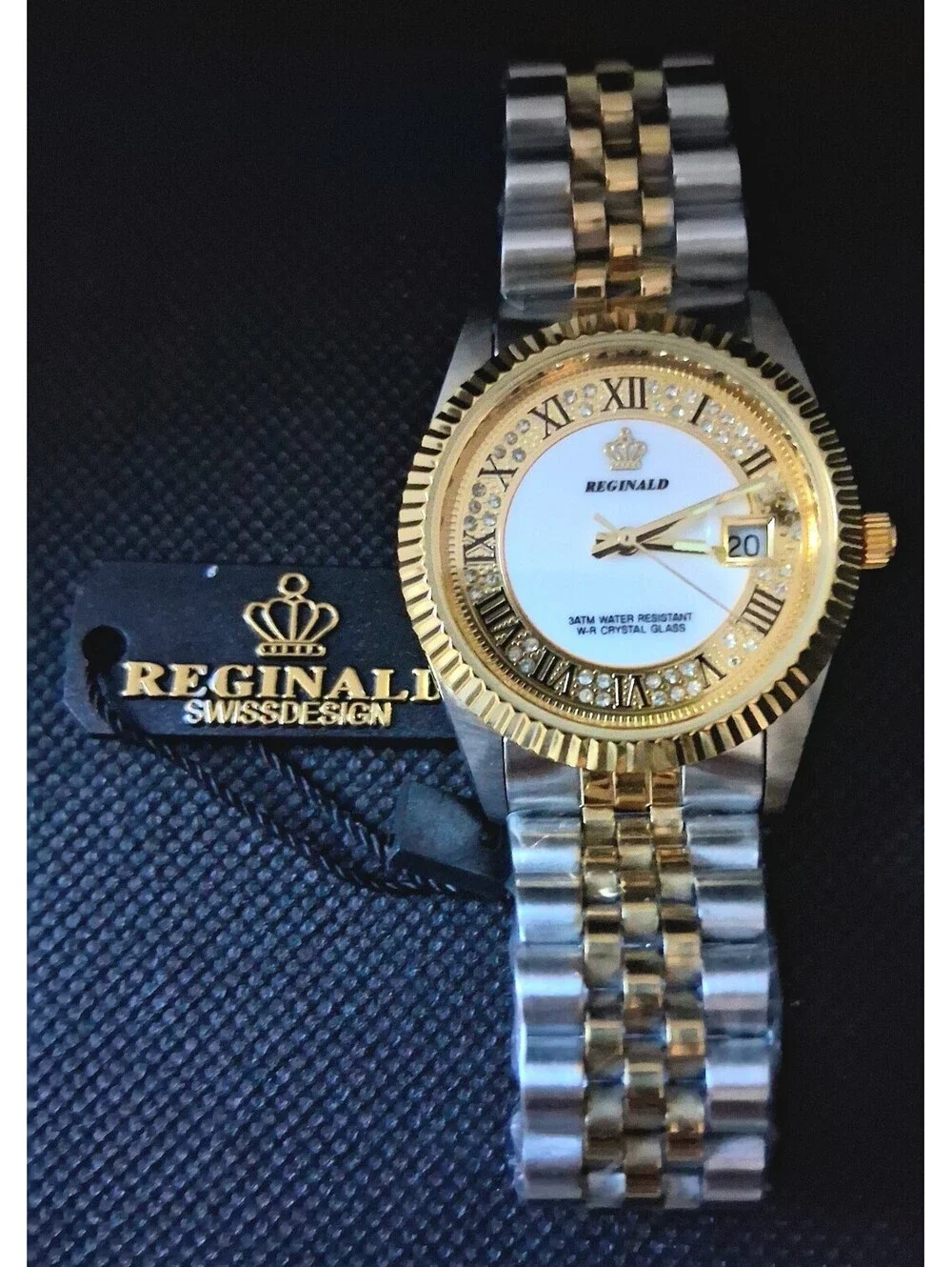 NEW IN BOX Men's Reginald 36mm Real Diamond Presidential Date Watch